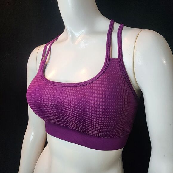 RBX Purple Cross Back Sports Bra (M) - Picture 1 of 5